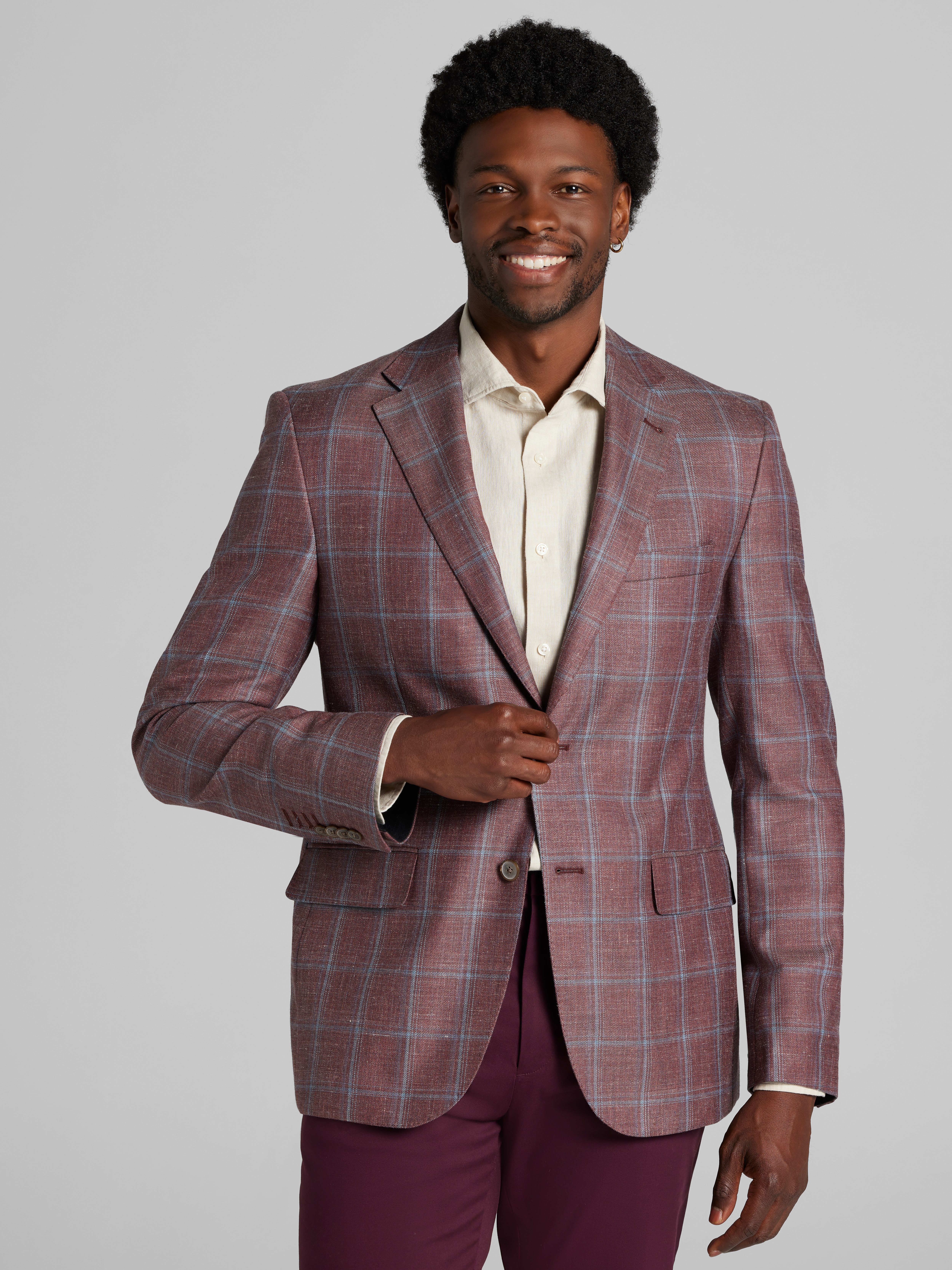 Classic Fit Wool Blend Windowpane Sport Coat