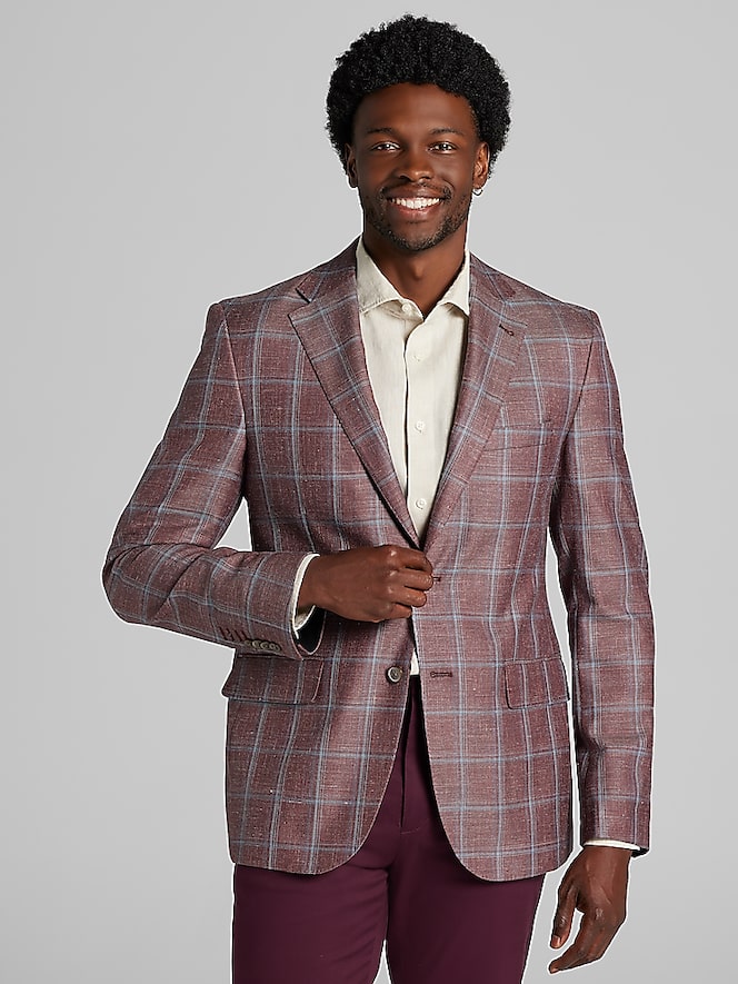 Joseph Abboud Classic Fit Wool Blend Windowpane Sport Coat