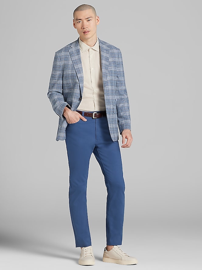Joseph Abboud Modern Fit Wool Blend Plaid Sport Coat