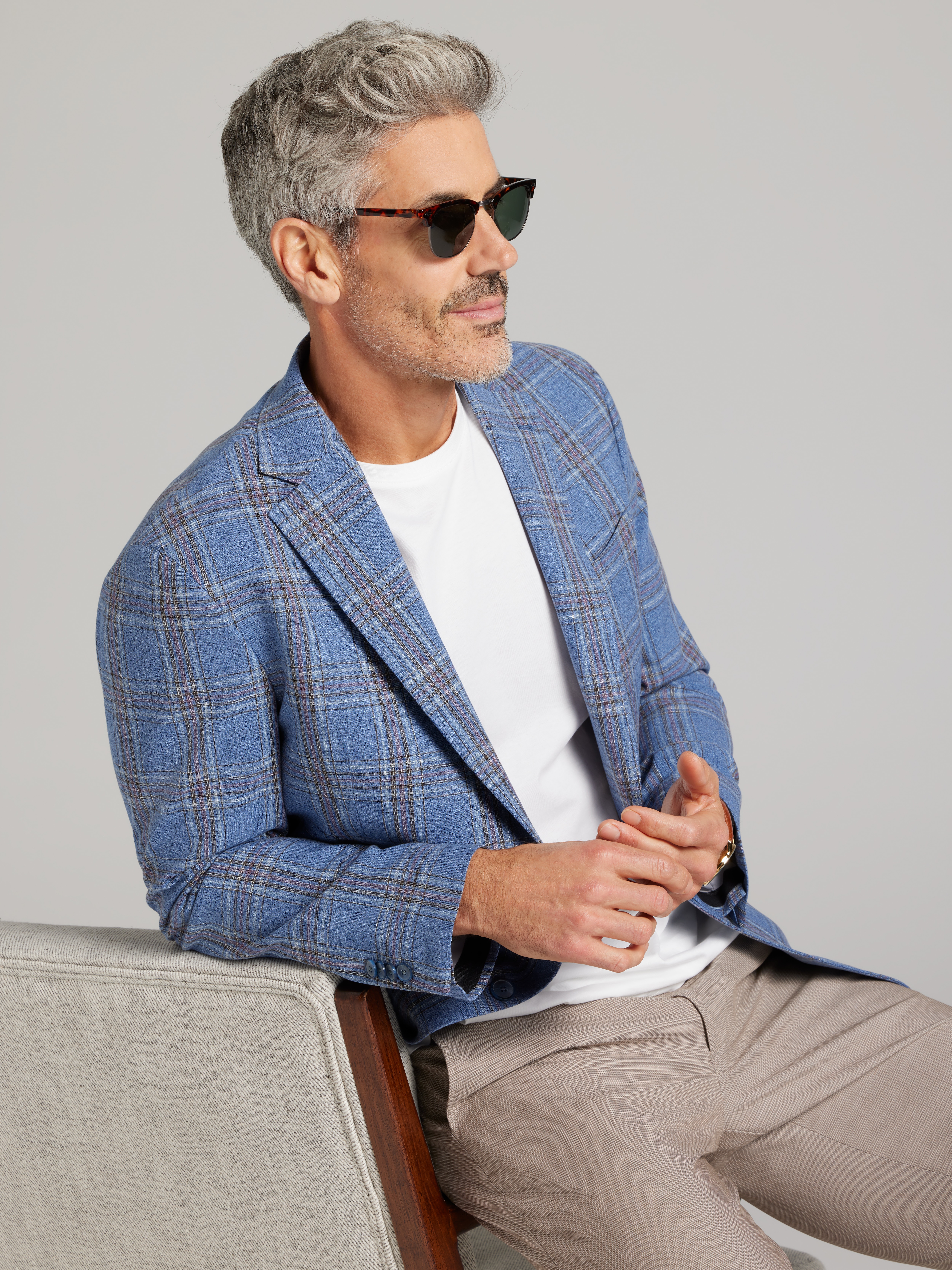 Modern Fit Plaid Sport Coat