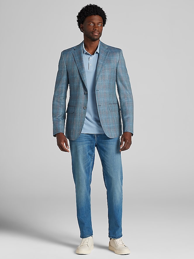 Joseph Abboud Classic Fit Windowpane Plaid Sport Coat