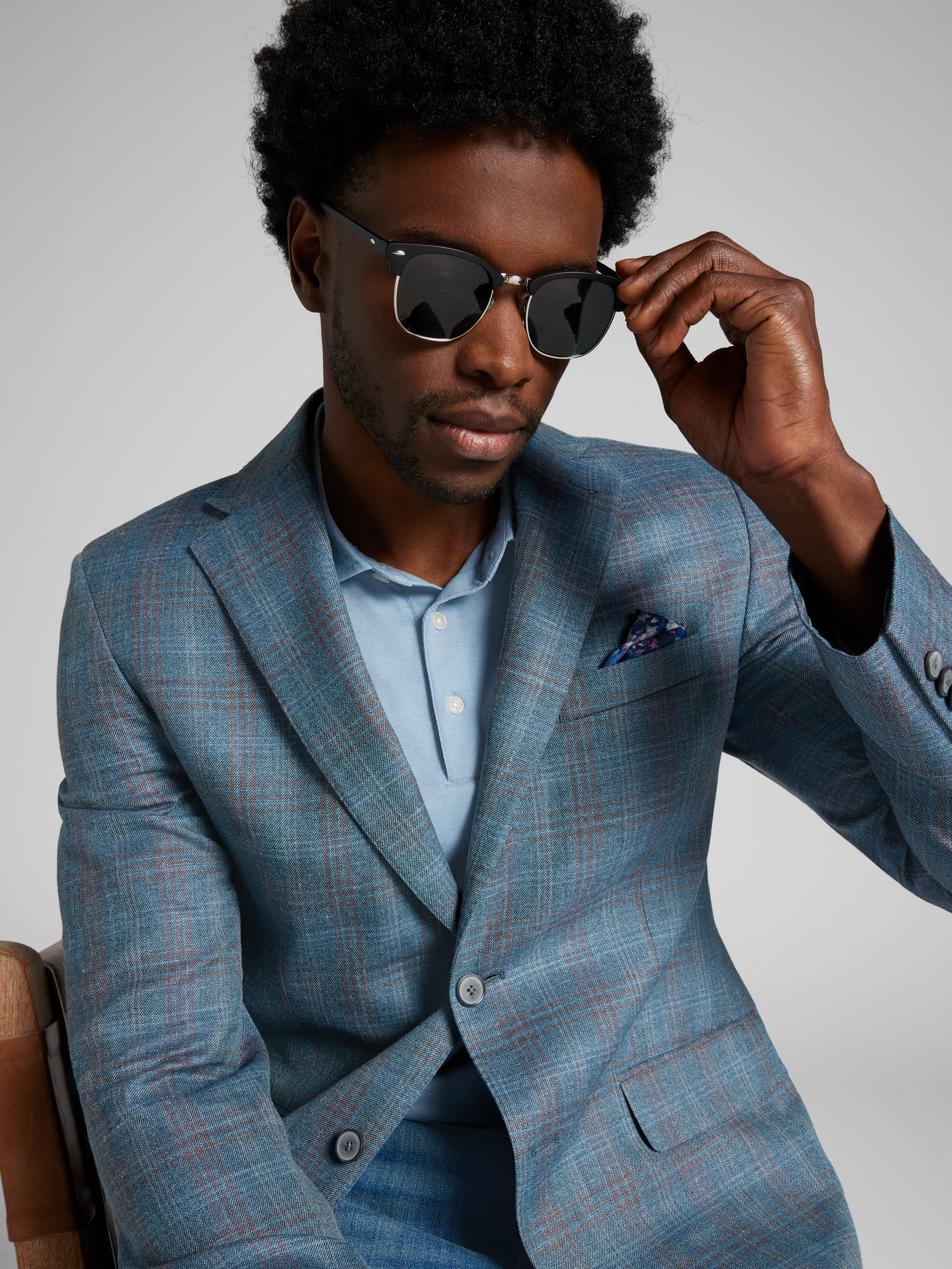 Classic Fit Windowpane Plaid Sport Coat