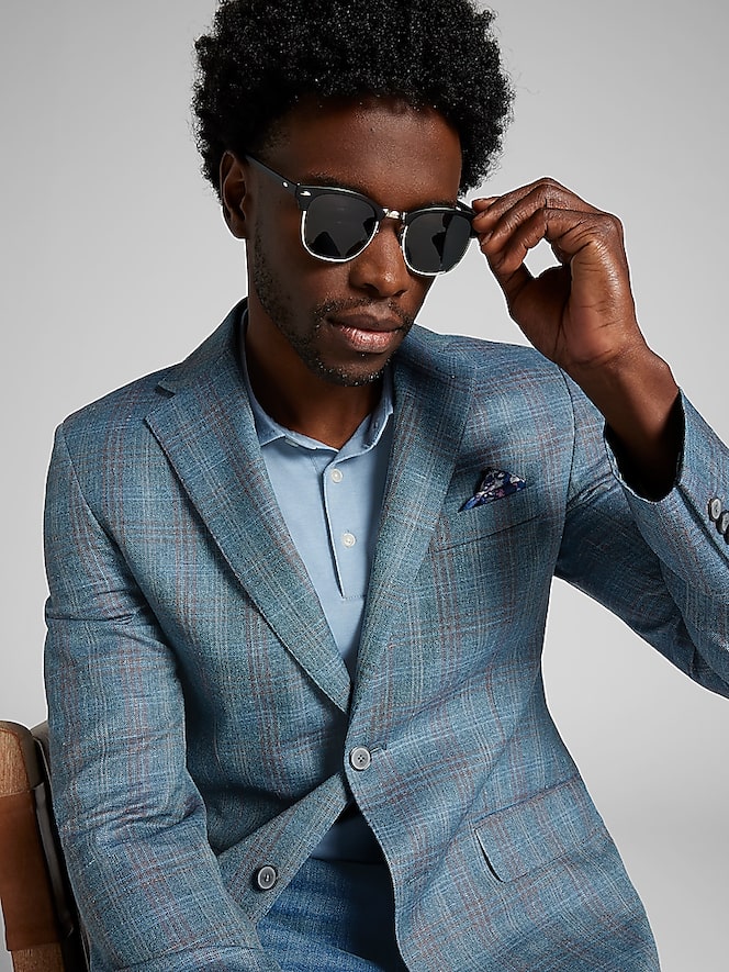 Joseph Abboud Classic Fit Windowpane Plaid Sport Coat
