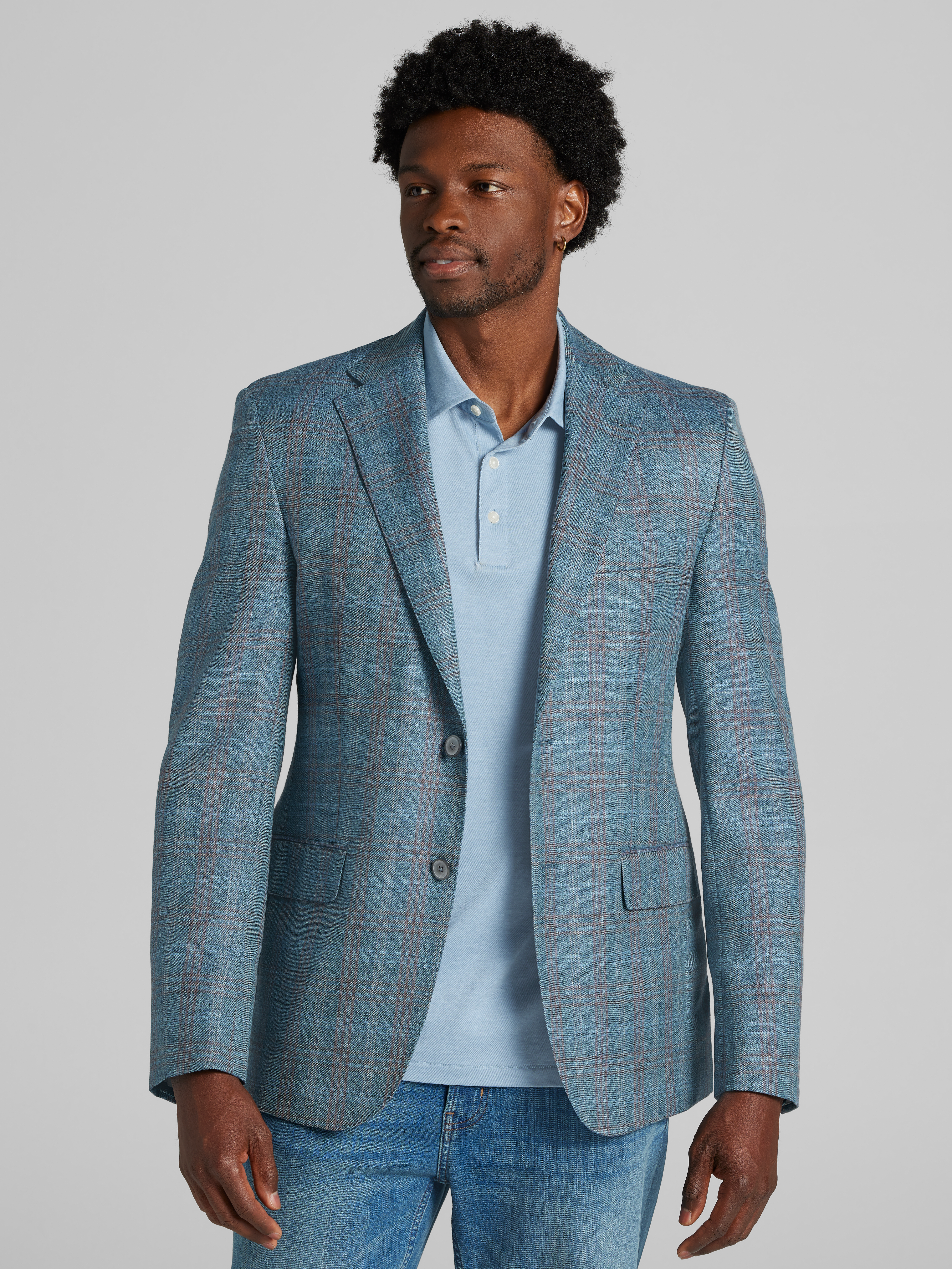 Classic Fit Windowpane Plaid Sport Coat