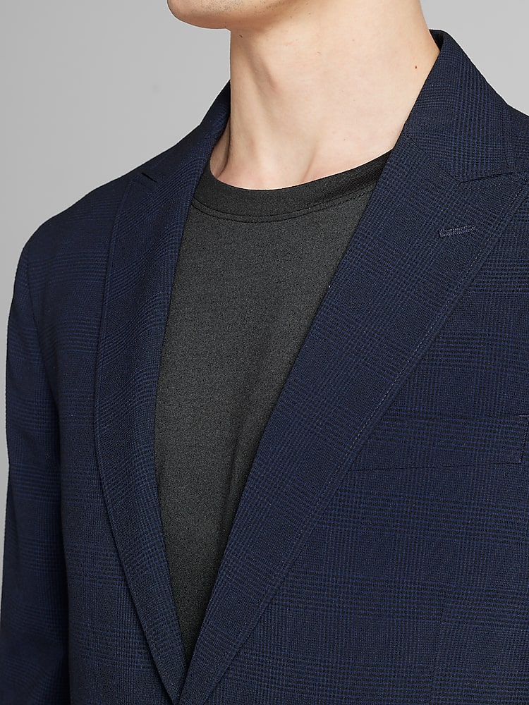 Modern Fit Plaid Seersucker Sport Coat