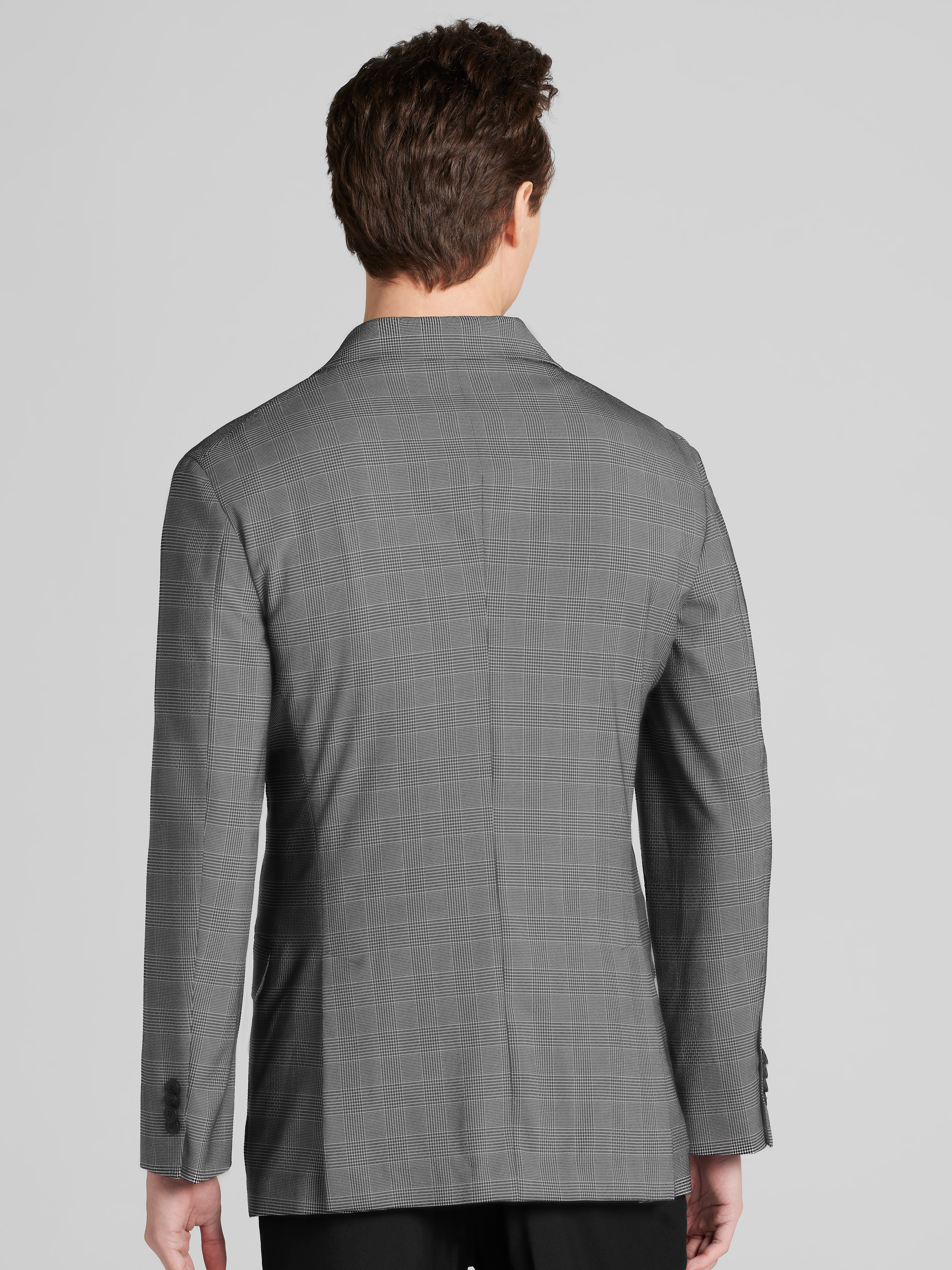 Modern Fit Plaid Seersucker Sport Coat