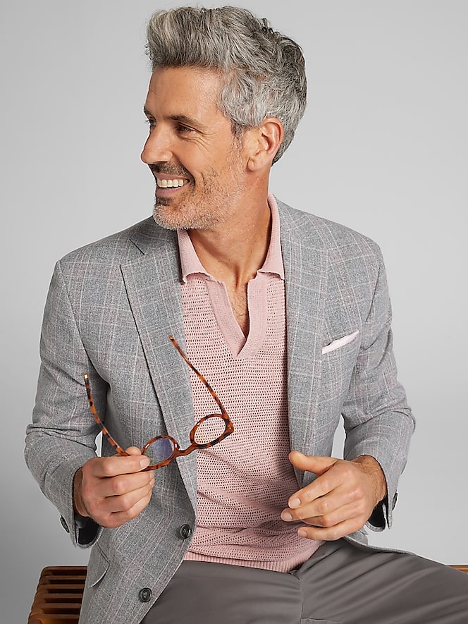 Awearness Kenneth Cole Modern Fit Plaid Sport Coat