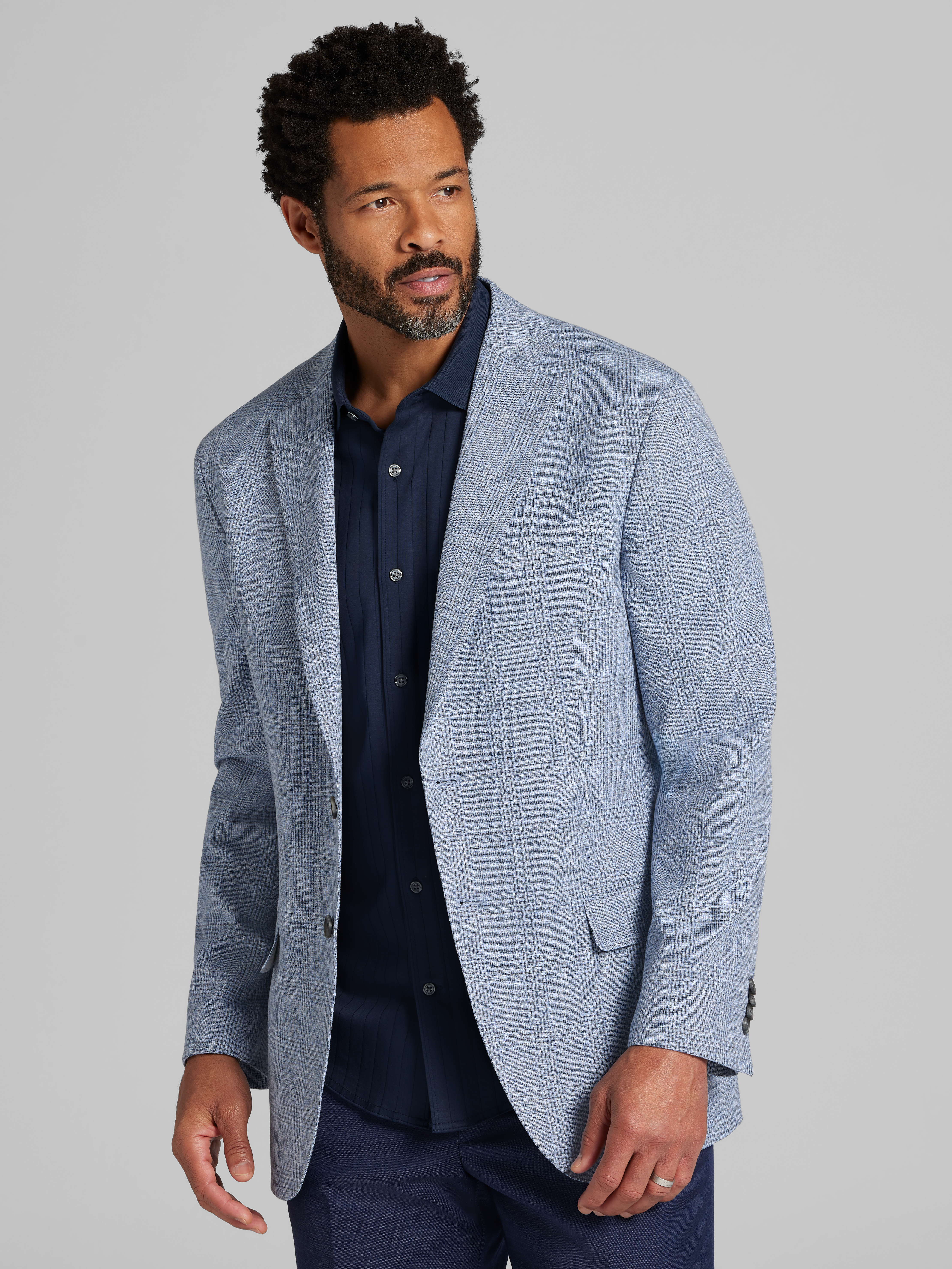 Modern Fit Plaid Sport Coat