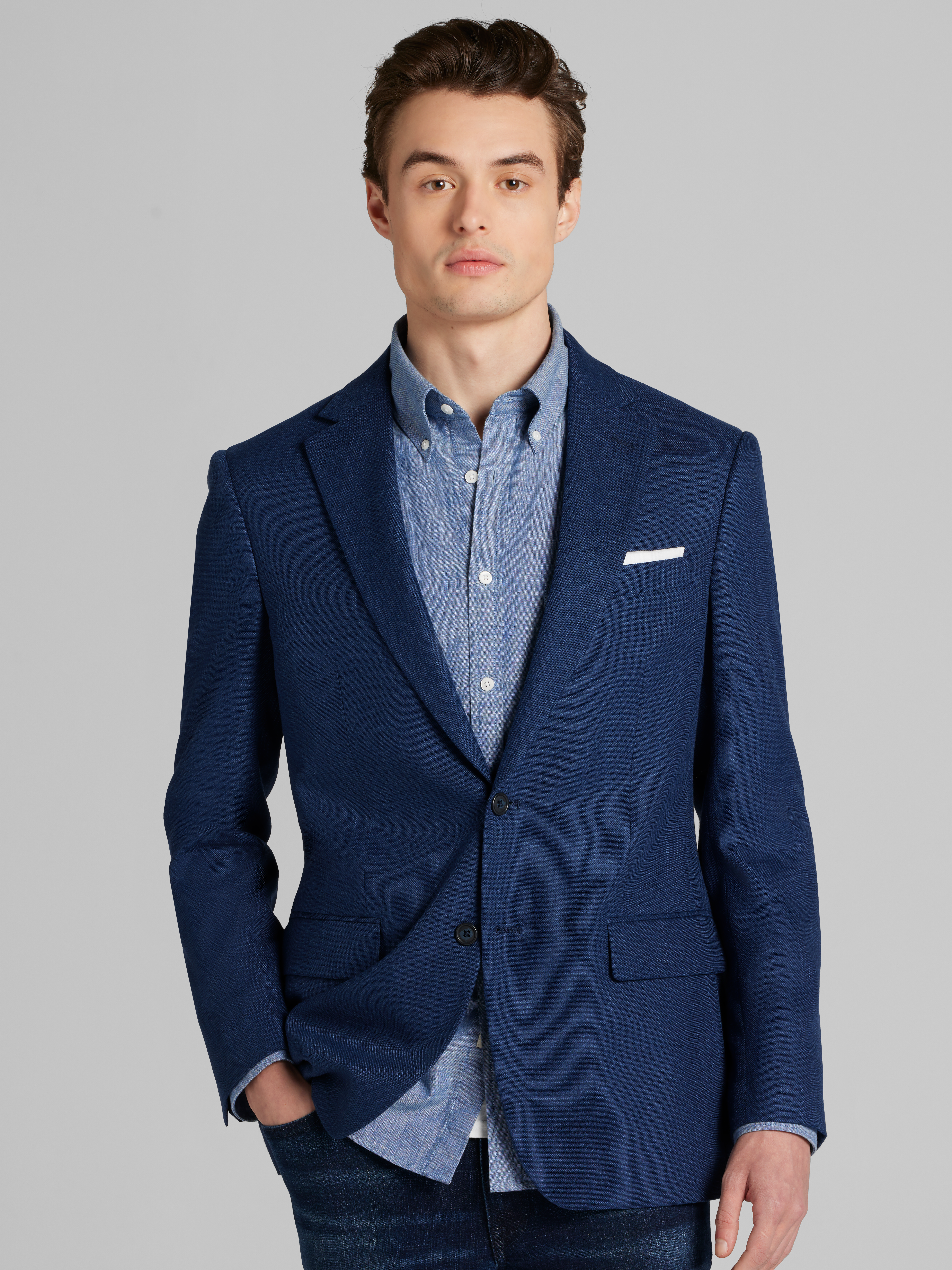 Wilke-Rodriguez Modern Fit Solid Sport Coat, Navy - Blue | Men's Wearhouse