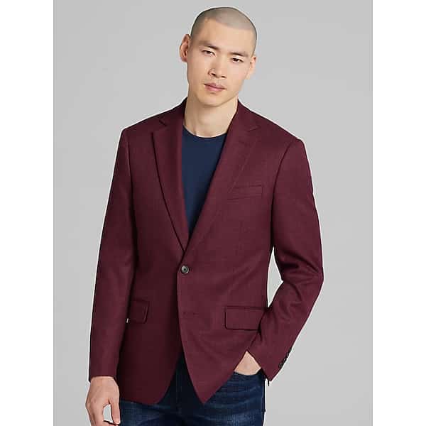 Wilke-Rodriguez Men's Modern Fit Sport Coat Burgundy - Size: 48 Long TMW17FN48306