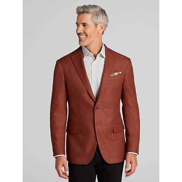 Wilke-Rodriguez Men's Modern Fit Sport Coat Rust - Size: 46 Long