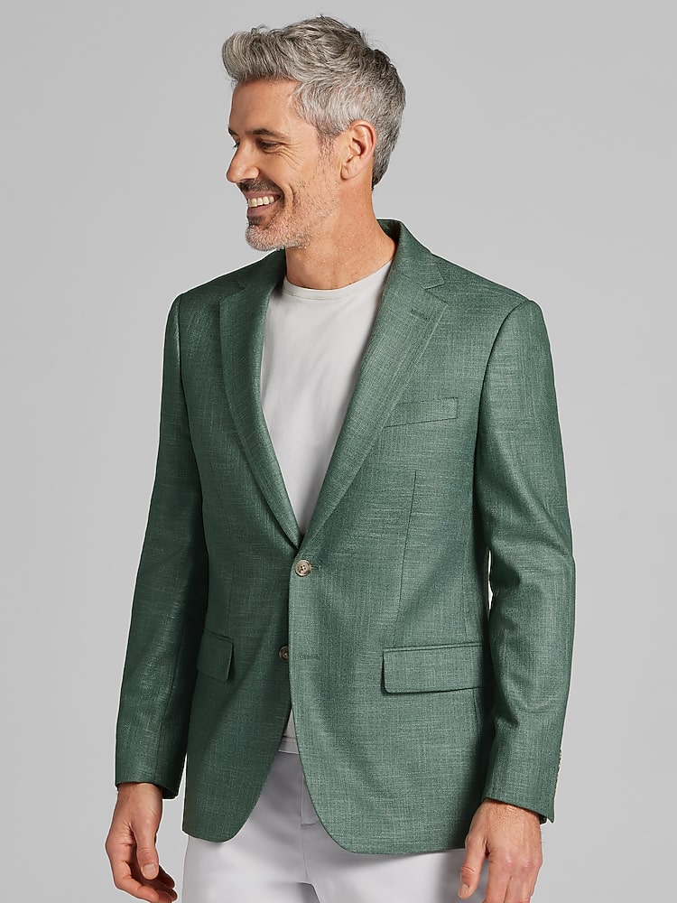 Wilke-Rodriguez Men's Modern Fit Sport Coat , Light Green - Size: 44 Short