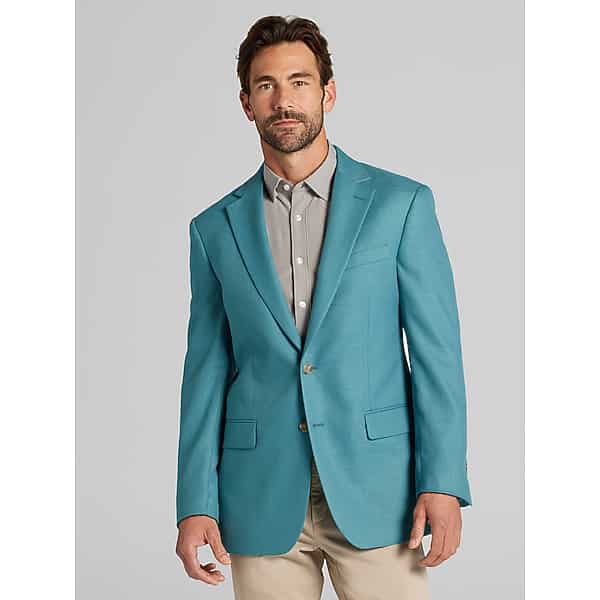 Wilke-Rodriguez Big & Tall Men's Modern Fit Sport Coat Teal - Size: 48 Long