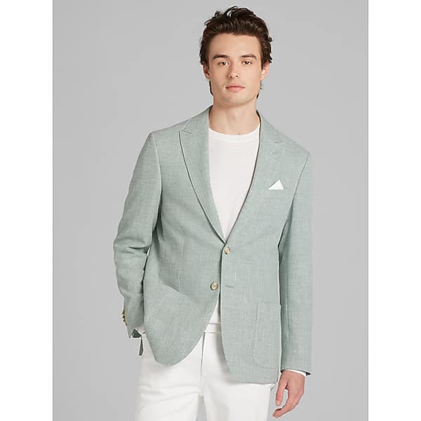 JOE Joseph Abboud Men's Slim Fit Textured Sport Coat Sage Texture - Size: 48 Regular TMW17FU48235