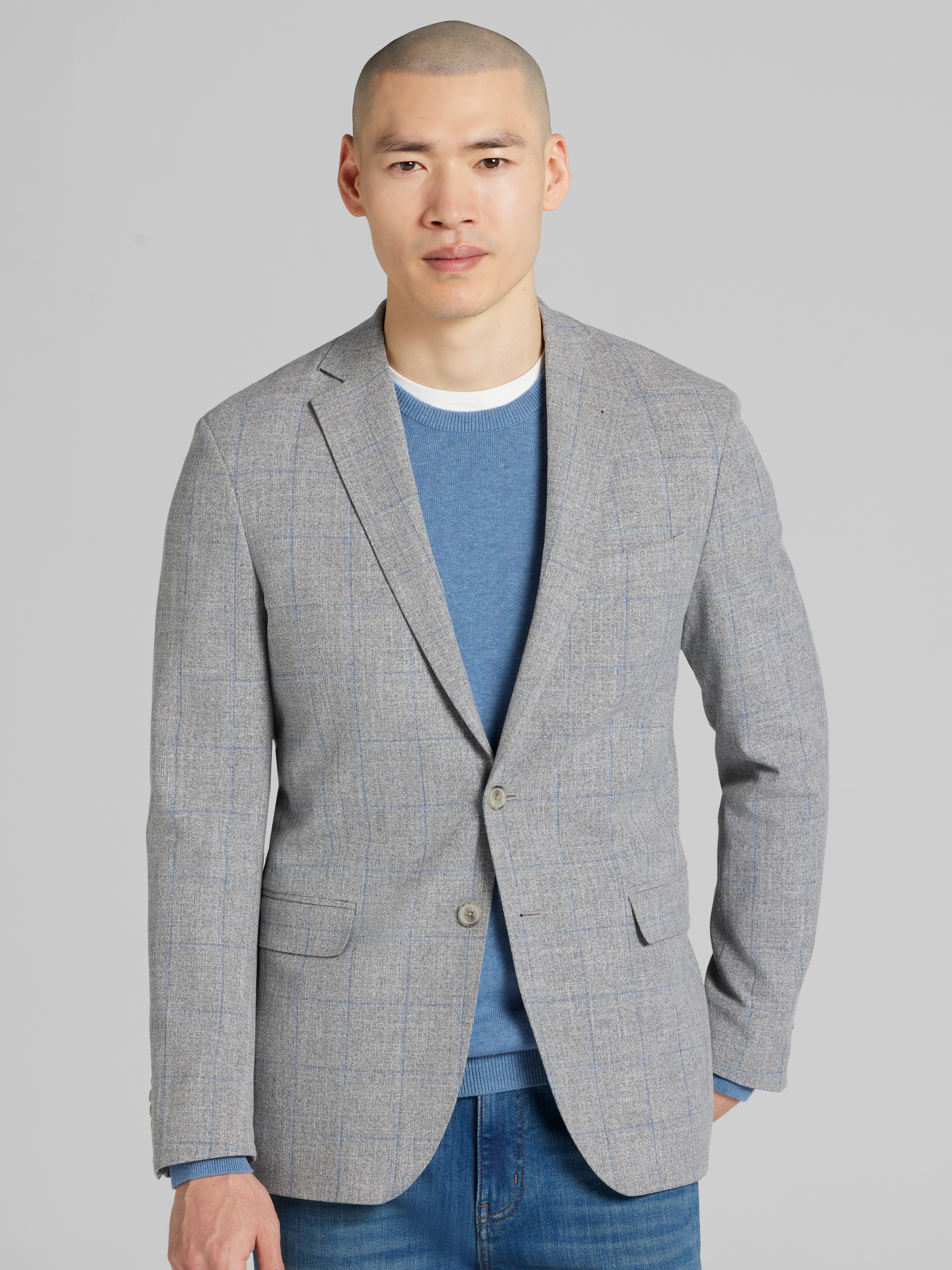 Slim Fit Windowpane Sport Coat