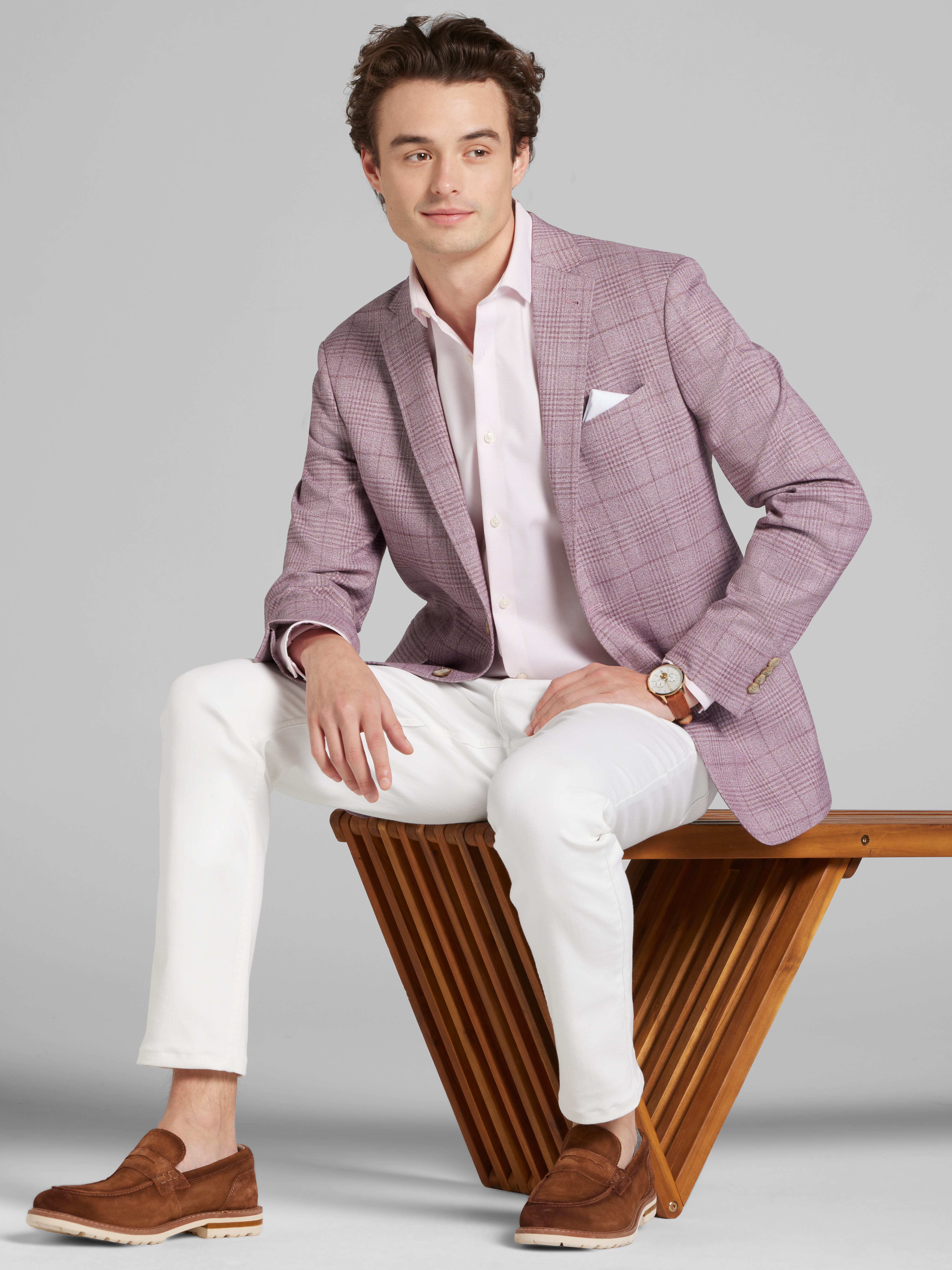 Slim Fit Plaid Sport Coat