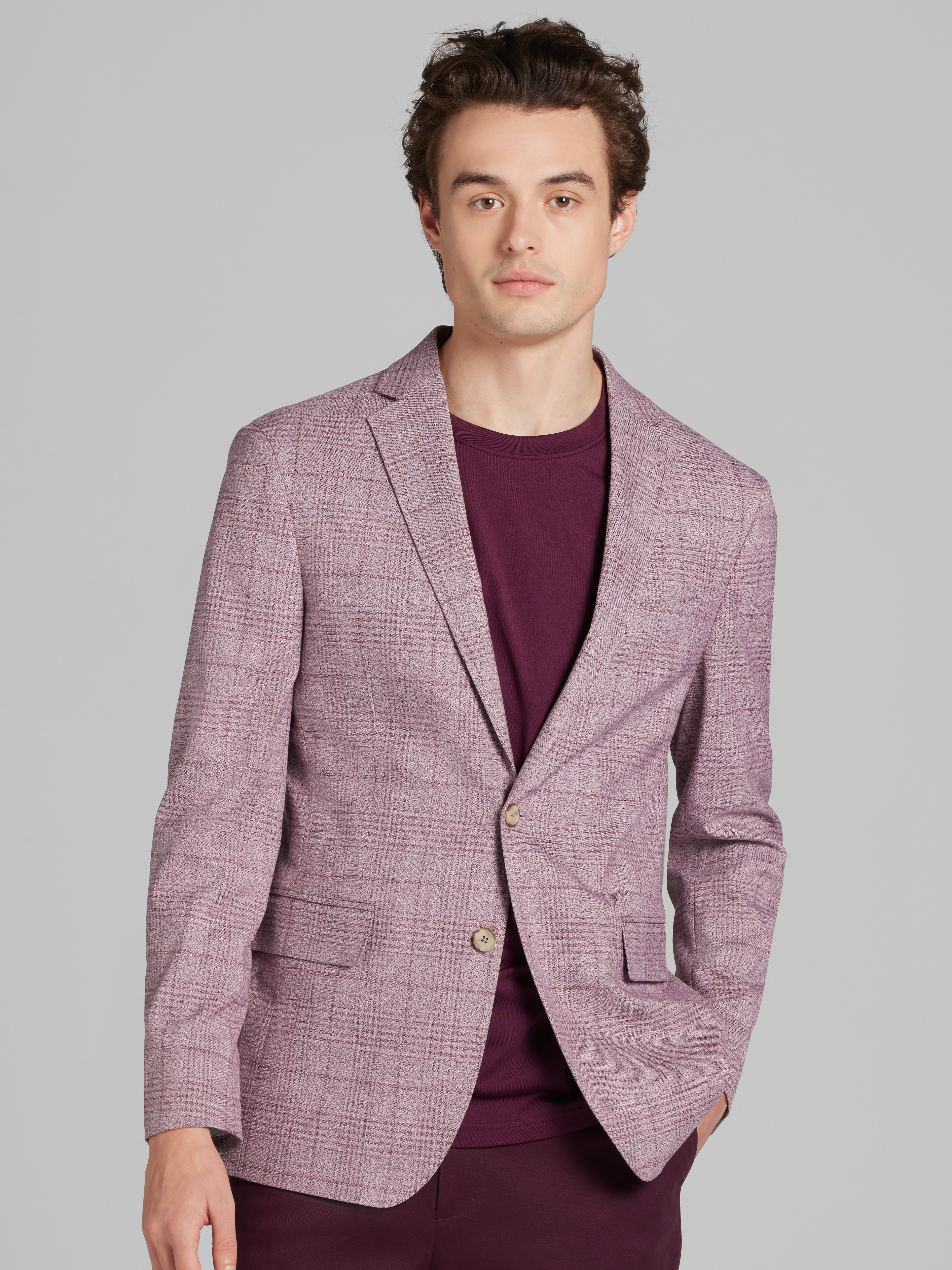 Slim Fit Plaid Sport Coat