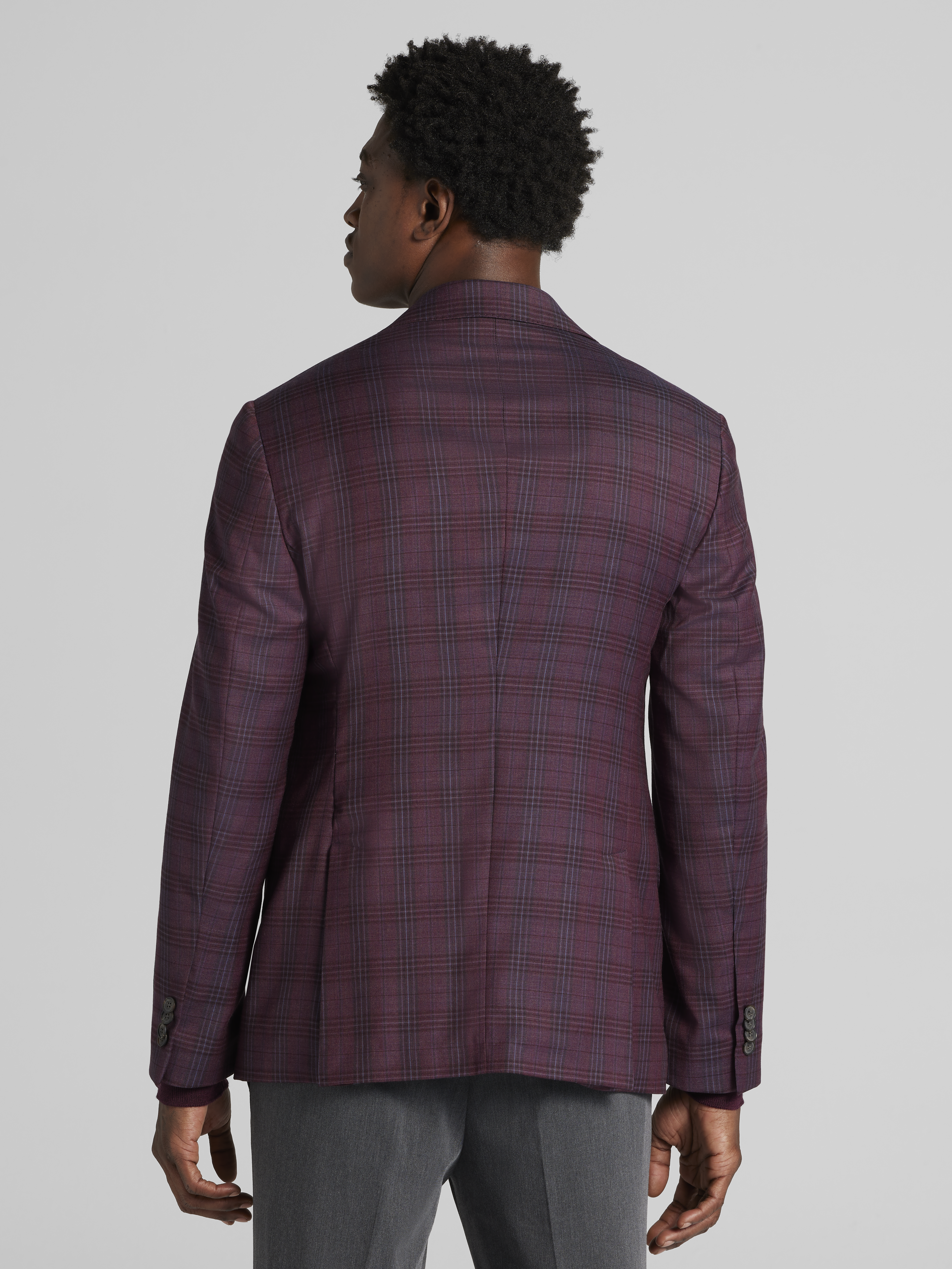 Modern Fit Plaid Sport Coat