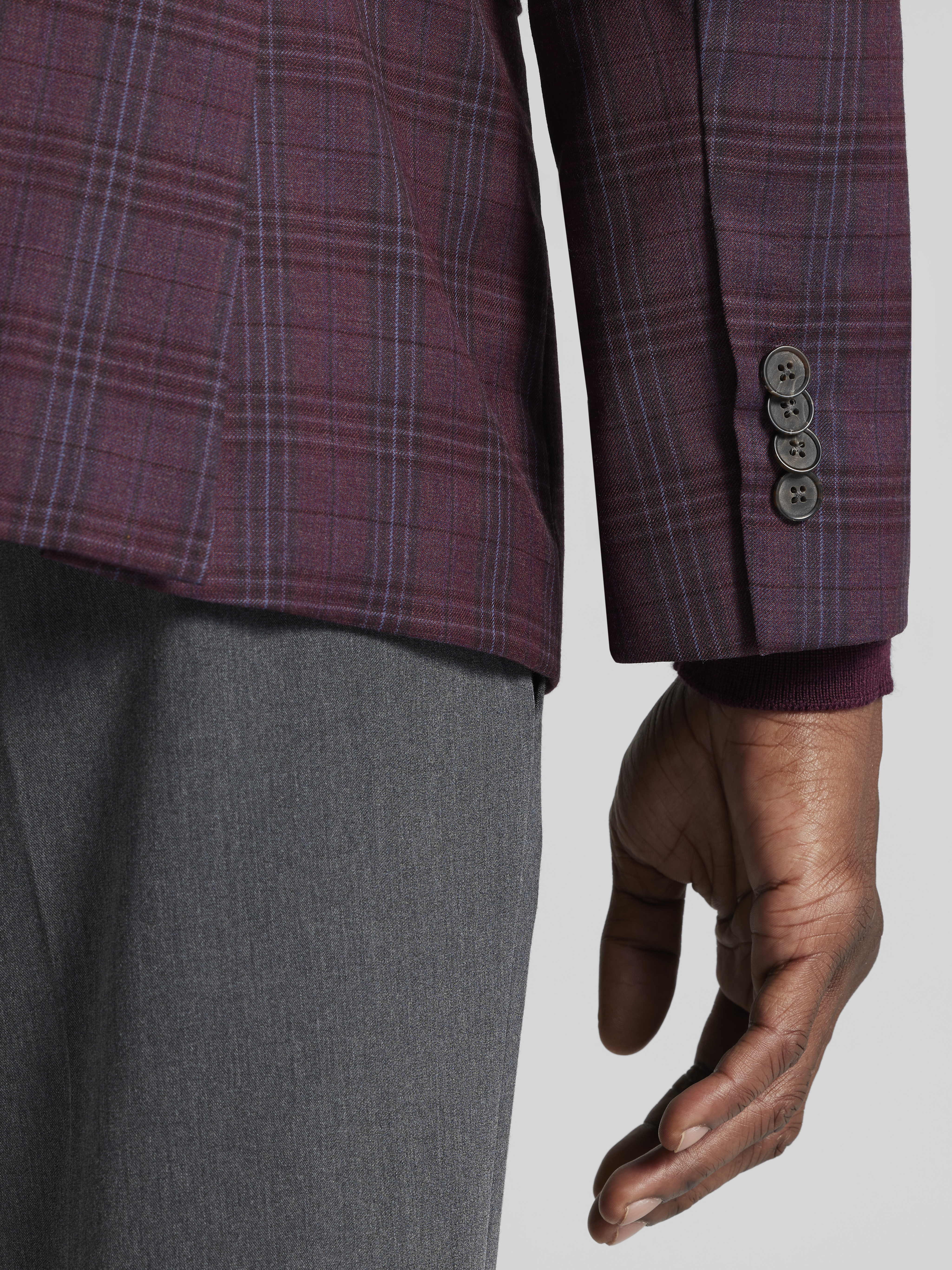 Modern Fit Plaid Sport Coat