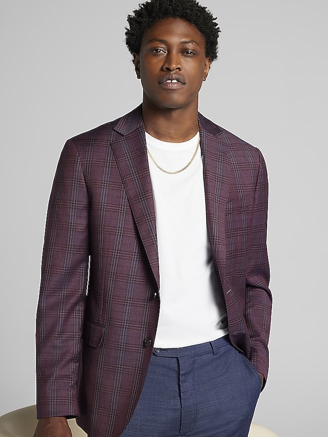Joseph Abboud Modern Fit Plaid Sport Coat
