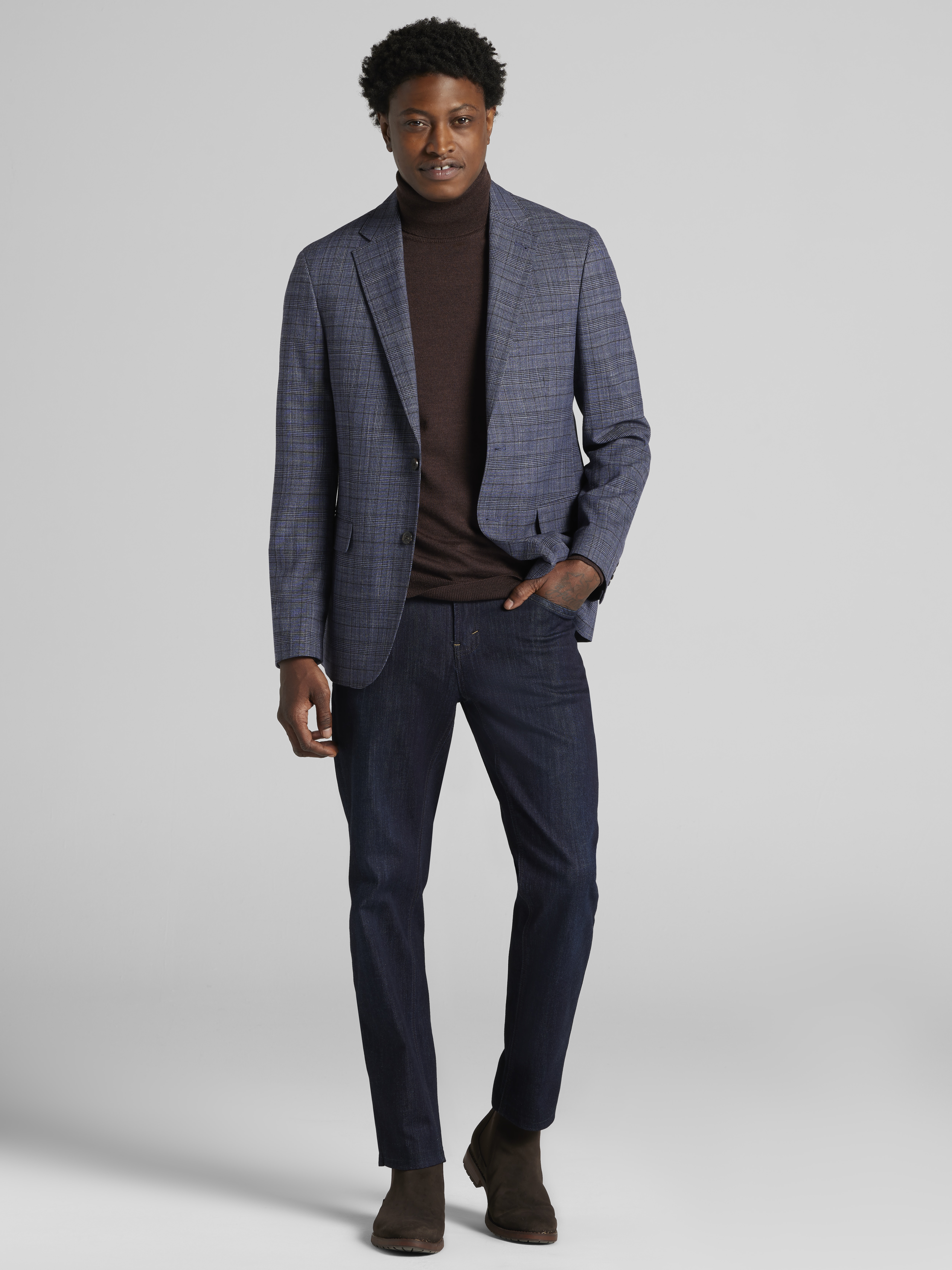 Classic Fit Plaid Sport Coat