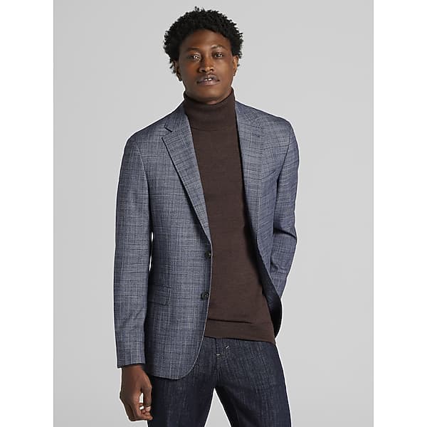 Joseph Abboud Big & Tall Men's Classic Fit Plaid Sport Coat Navy Plaid
