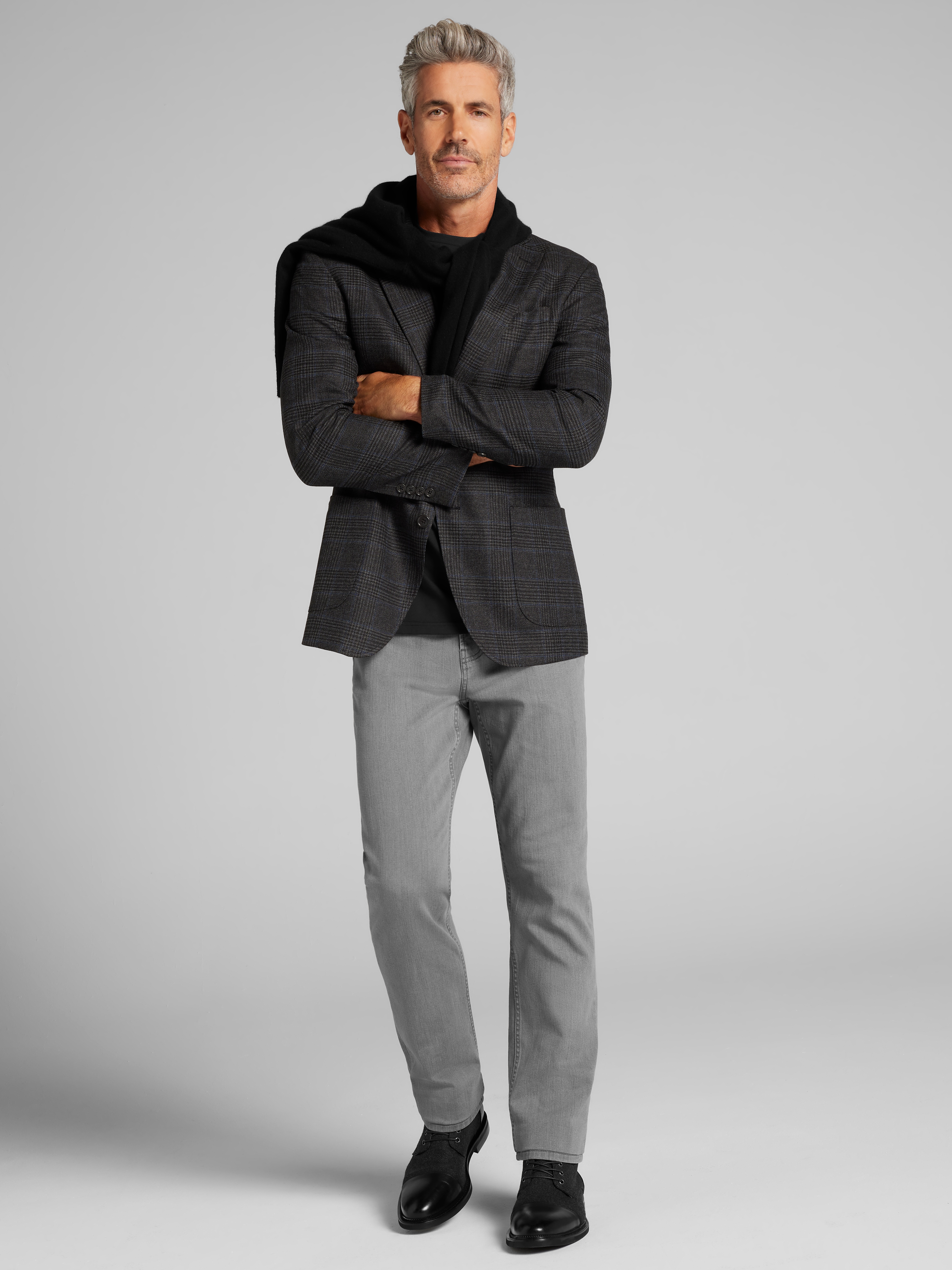 Modern Fit Plaid Sport Coat