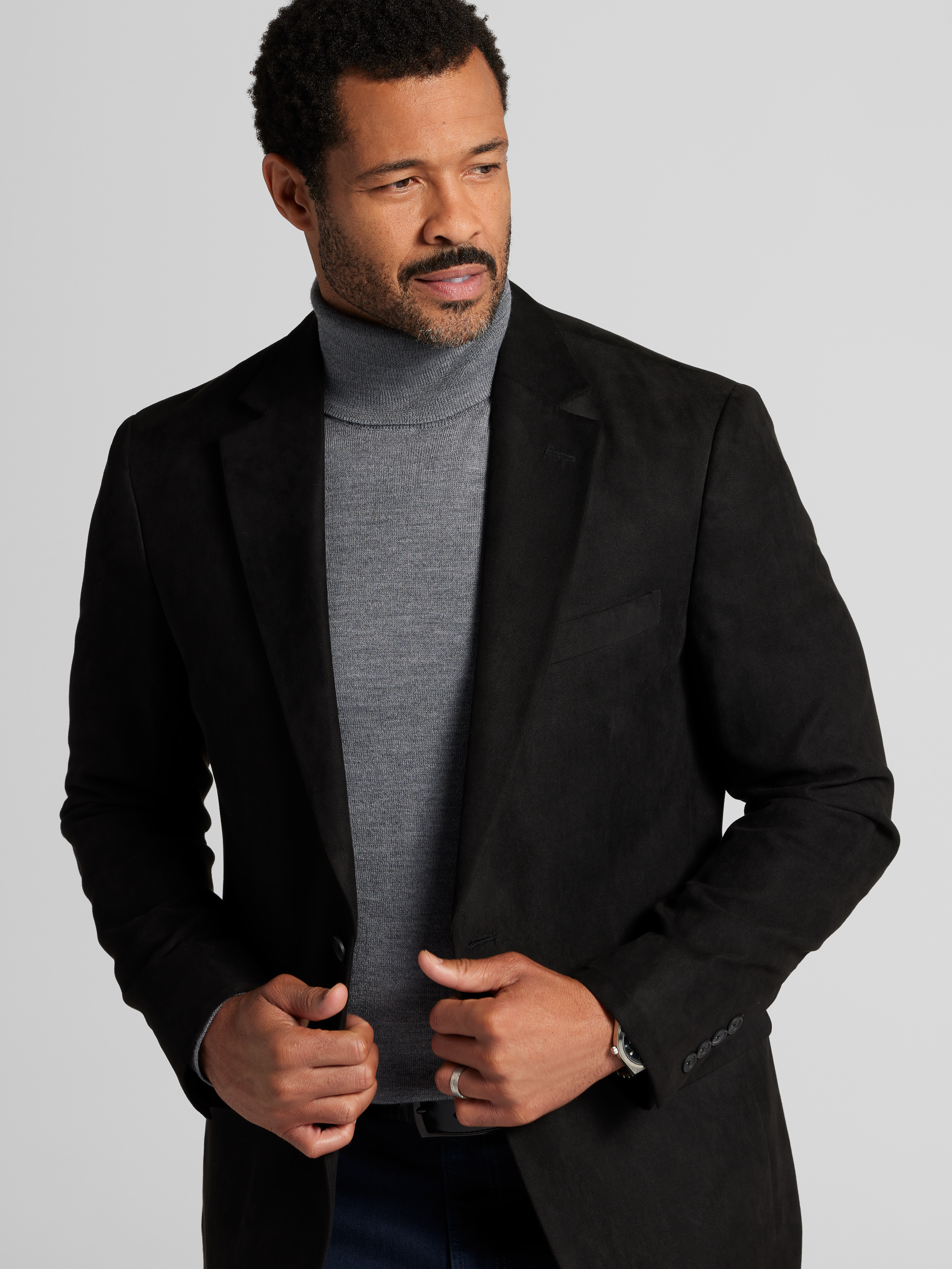 Modern Fit Faux Suede Sport Coat