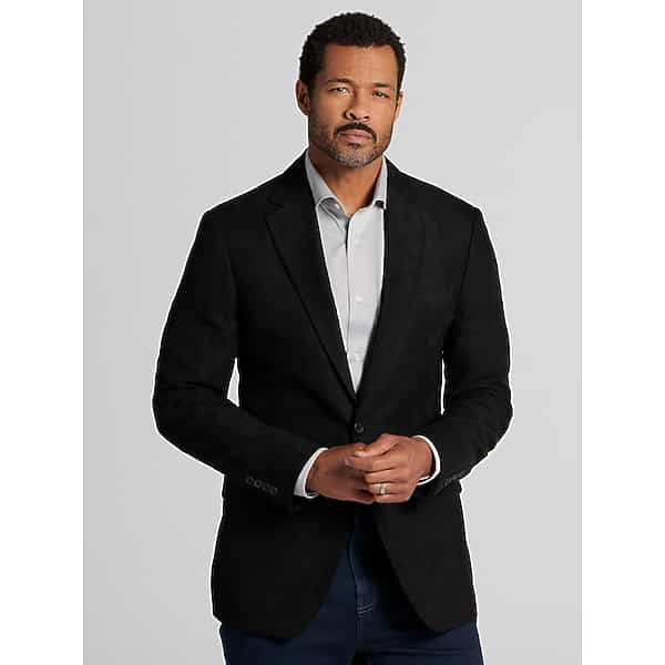 Wilke-Rodriguez Men's Modern Fit Faux Suede Sport Coat Black -