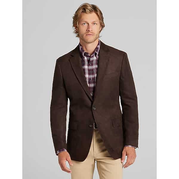 Wilke-Rodriguez Men's Modern Fit Faux Suede Sport Coat Brown -
