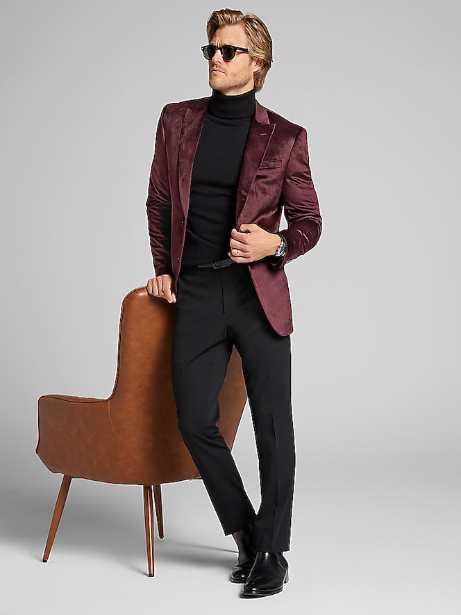 Egara Skinny Fit Velvet Dinner Jacket