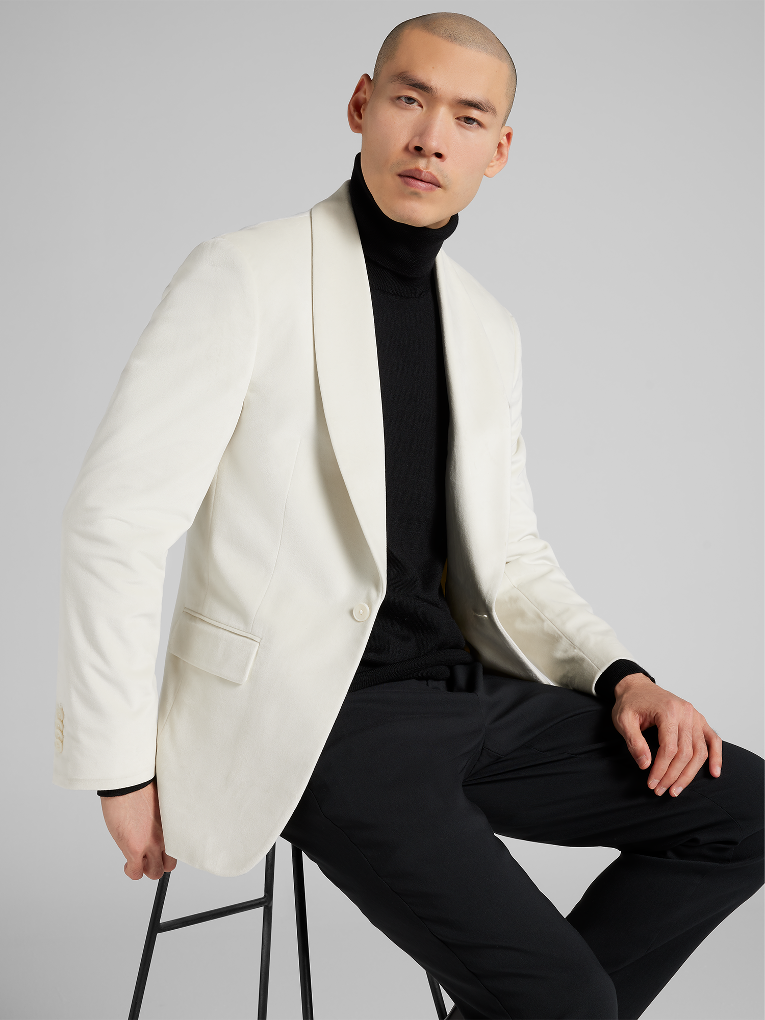 Modern Fit Shawl Lapel Velvet Sport Coat