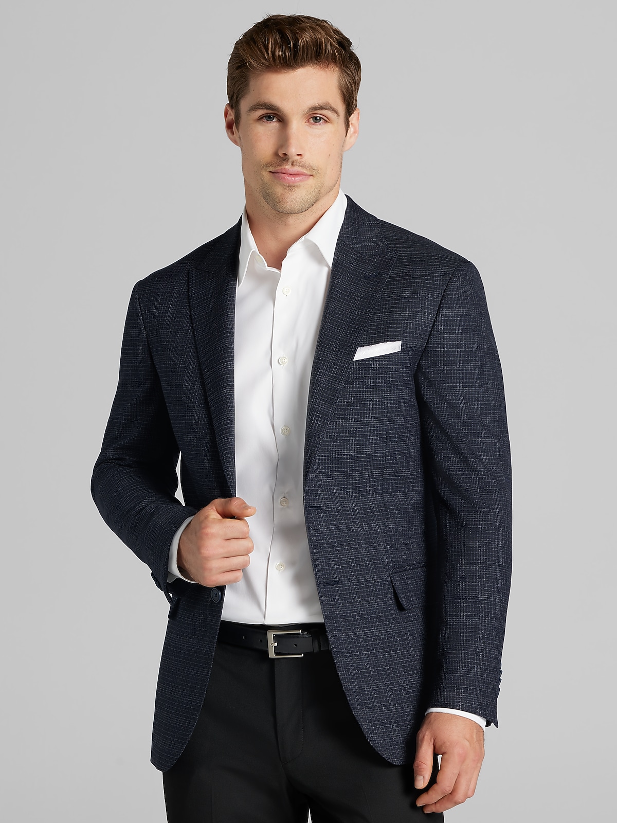 Awearness Kenneth Cole Slim Fit Grid Sport Coat, Dark Navy Grid