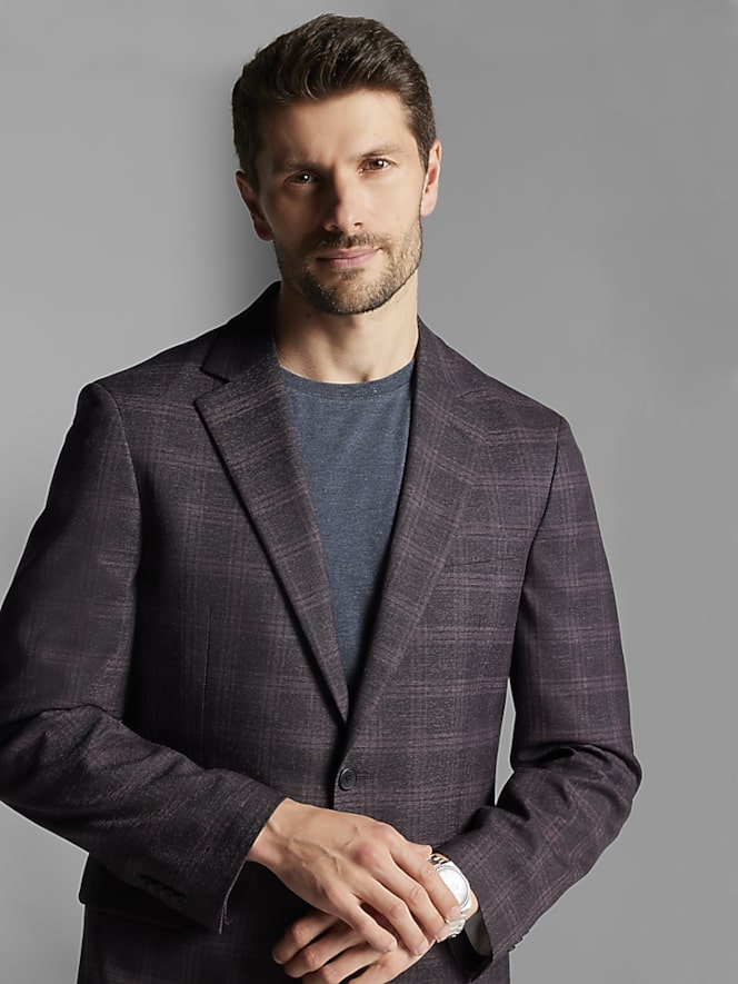 Awearness Kenneth Cole Modern Fit Plaid Sport Coat