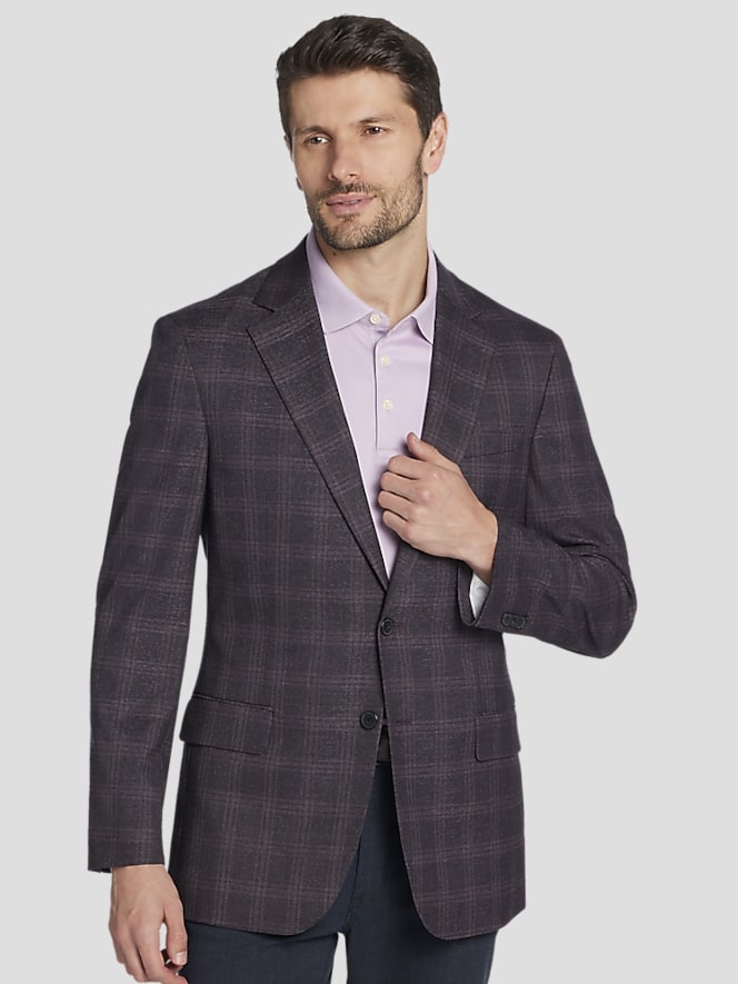 Awearness Kenneth Cole Modern Fit Plaid Sport Coat