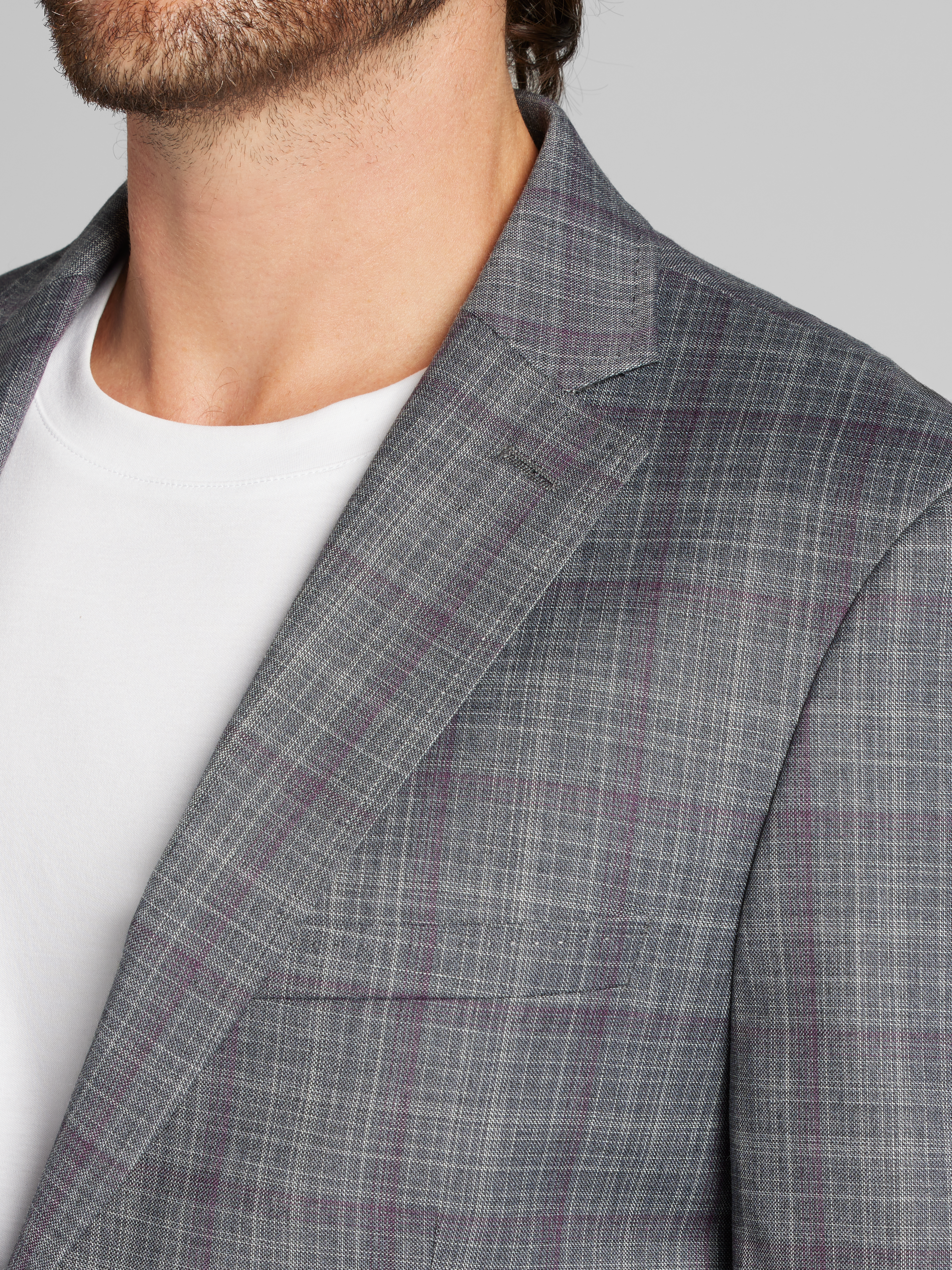 Slim Fit Wool Blend Plaid Sport Coat