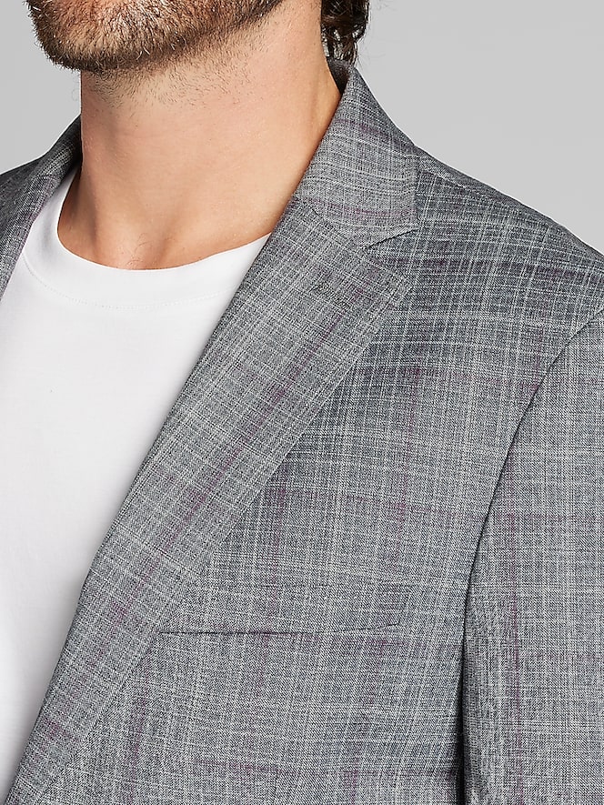 Calvin Klein Slim Fit Wool Blend Plaid Sport Coat