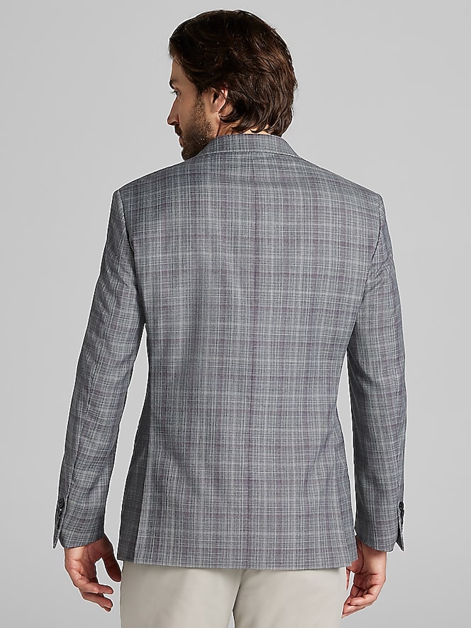 Calvin Klein Slim Fit Wool Blend Plaid Sport Coat
