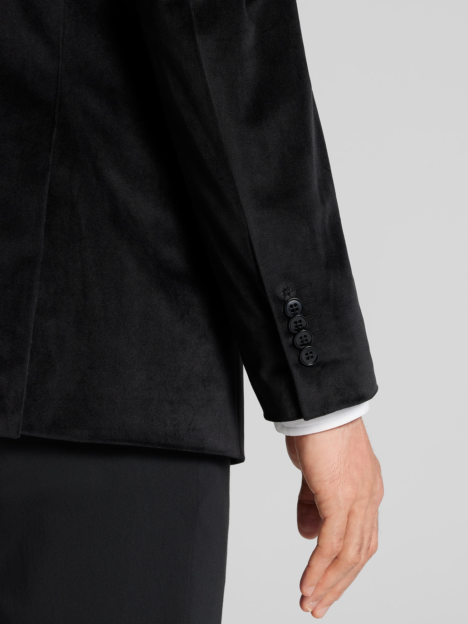 Modern Fit Notch Lapel Velvet Sport Coat