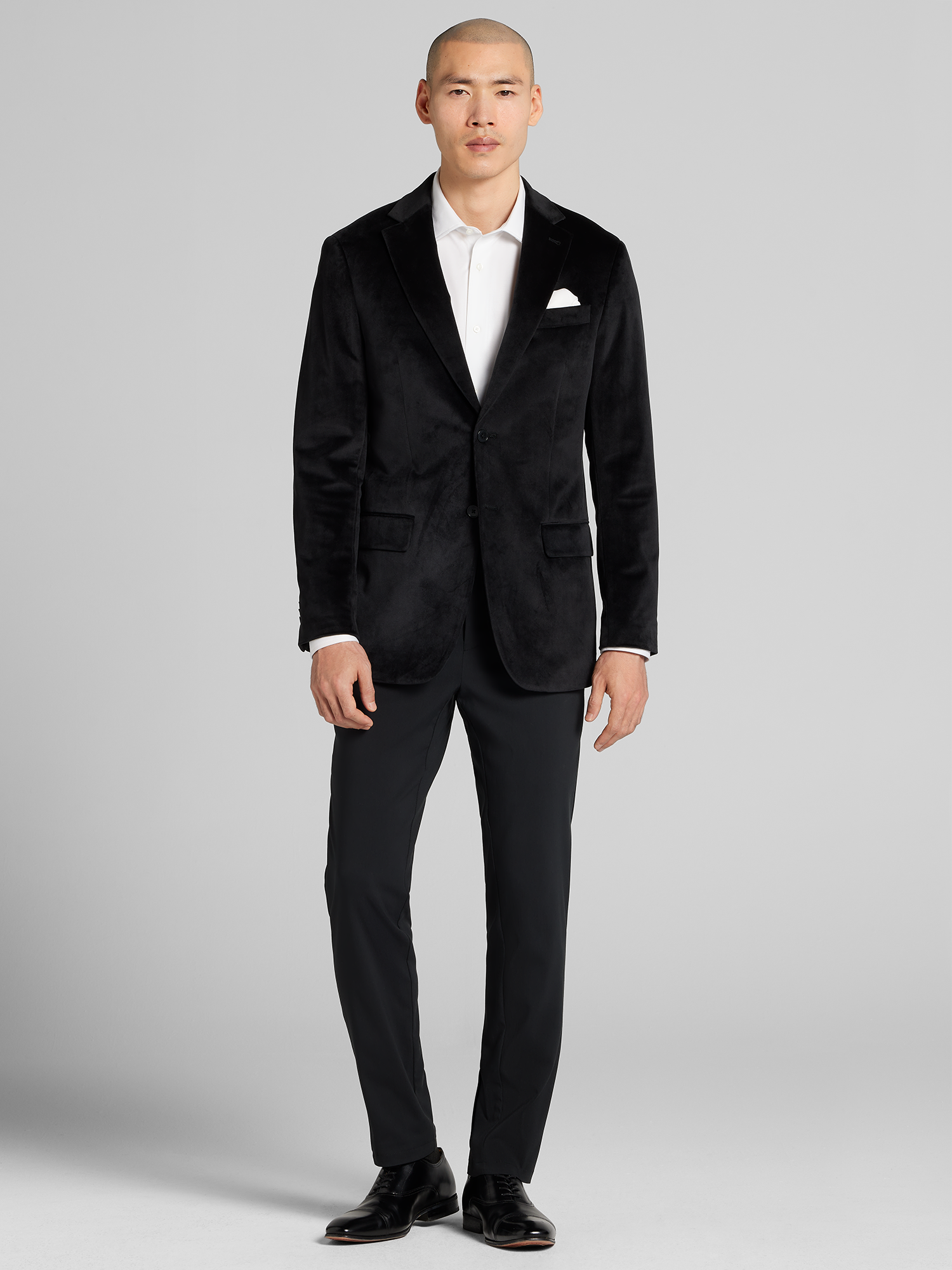 Modern Fit Notch Lapel Velvet Sport Coat