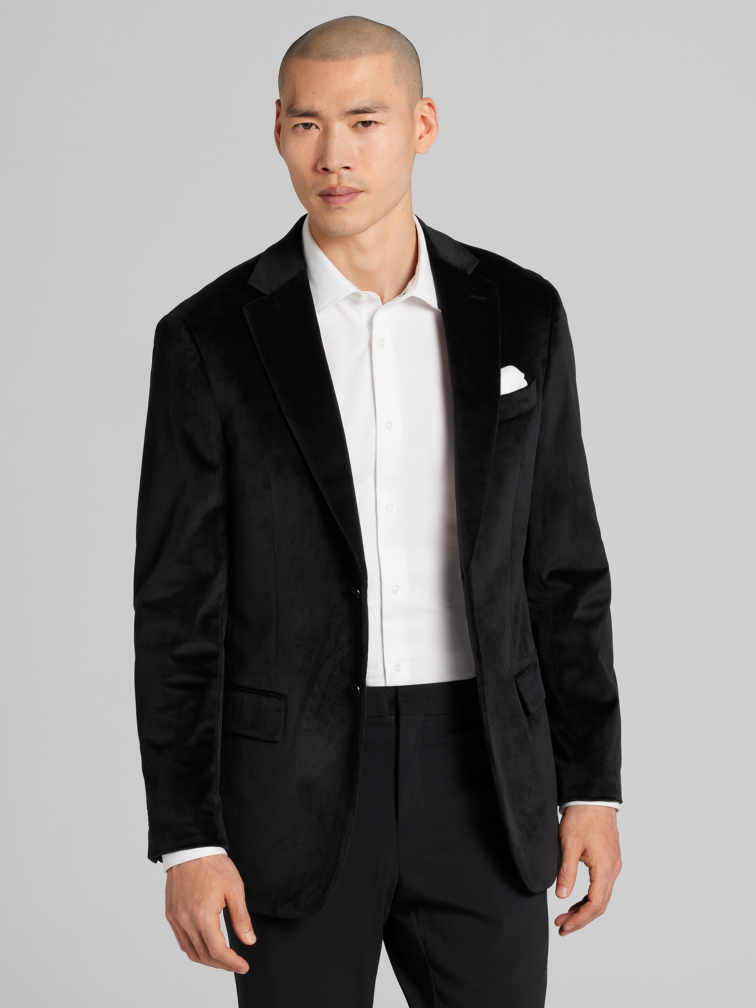 Modern Fit Notch Lapel Velvet Sport Coat