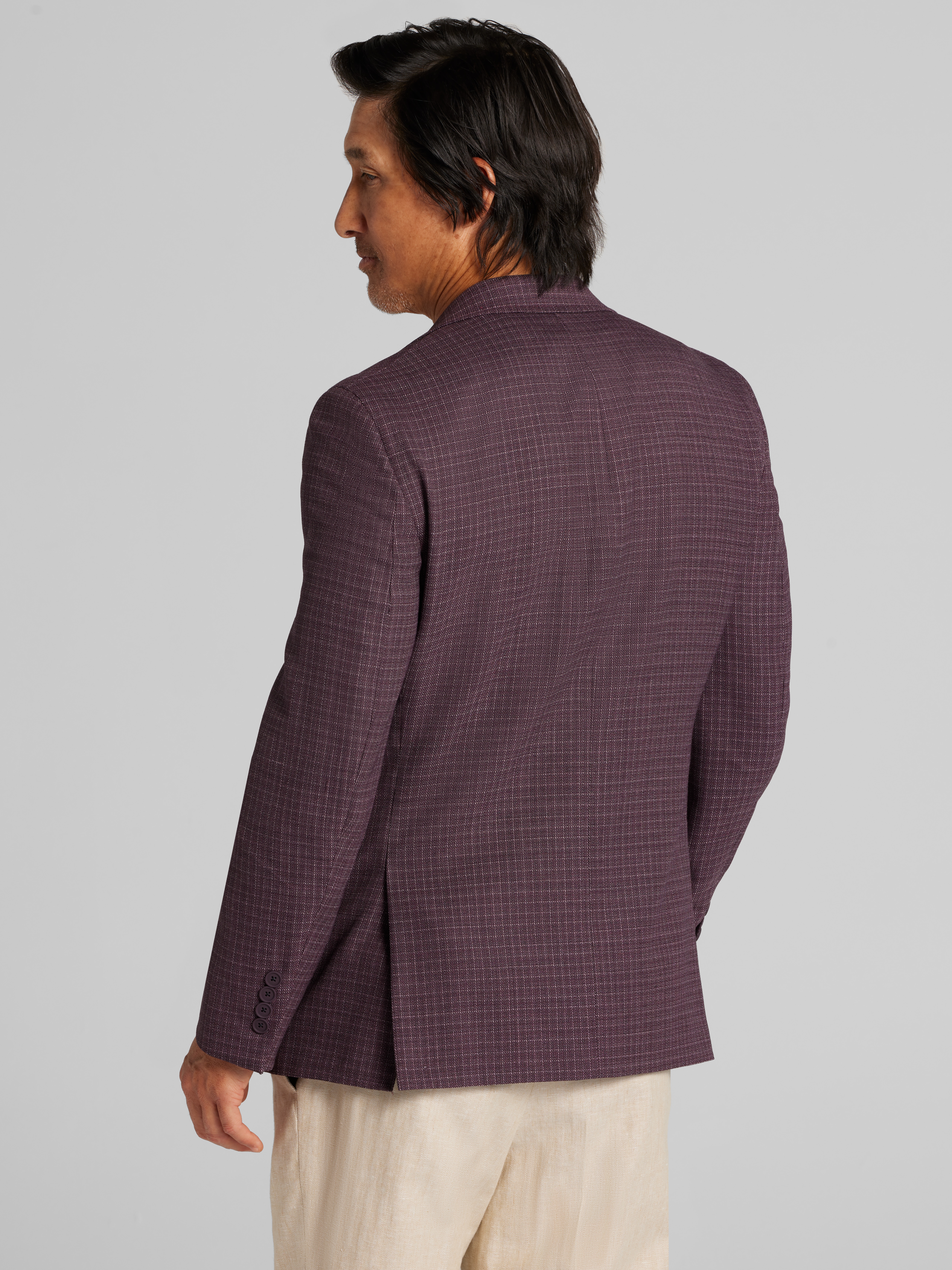 Slim Fit Wool Blend Check Sport Coat