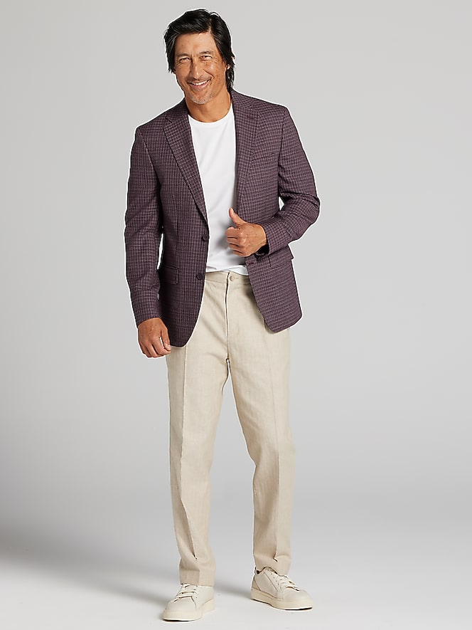 Calvin Klein Slim Fit Wool Blend Check Sport Coat