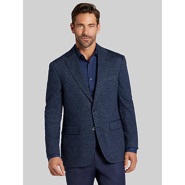 Joseph Abboud Big & Tall Men's Modern Fit Tic Knit Sport Coat Blue Tic - Size: 52 Regular