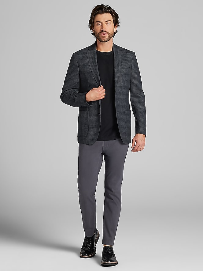 Calvin Klein Slim Fit Wool Blend Check Sport Coat