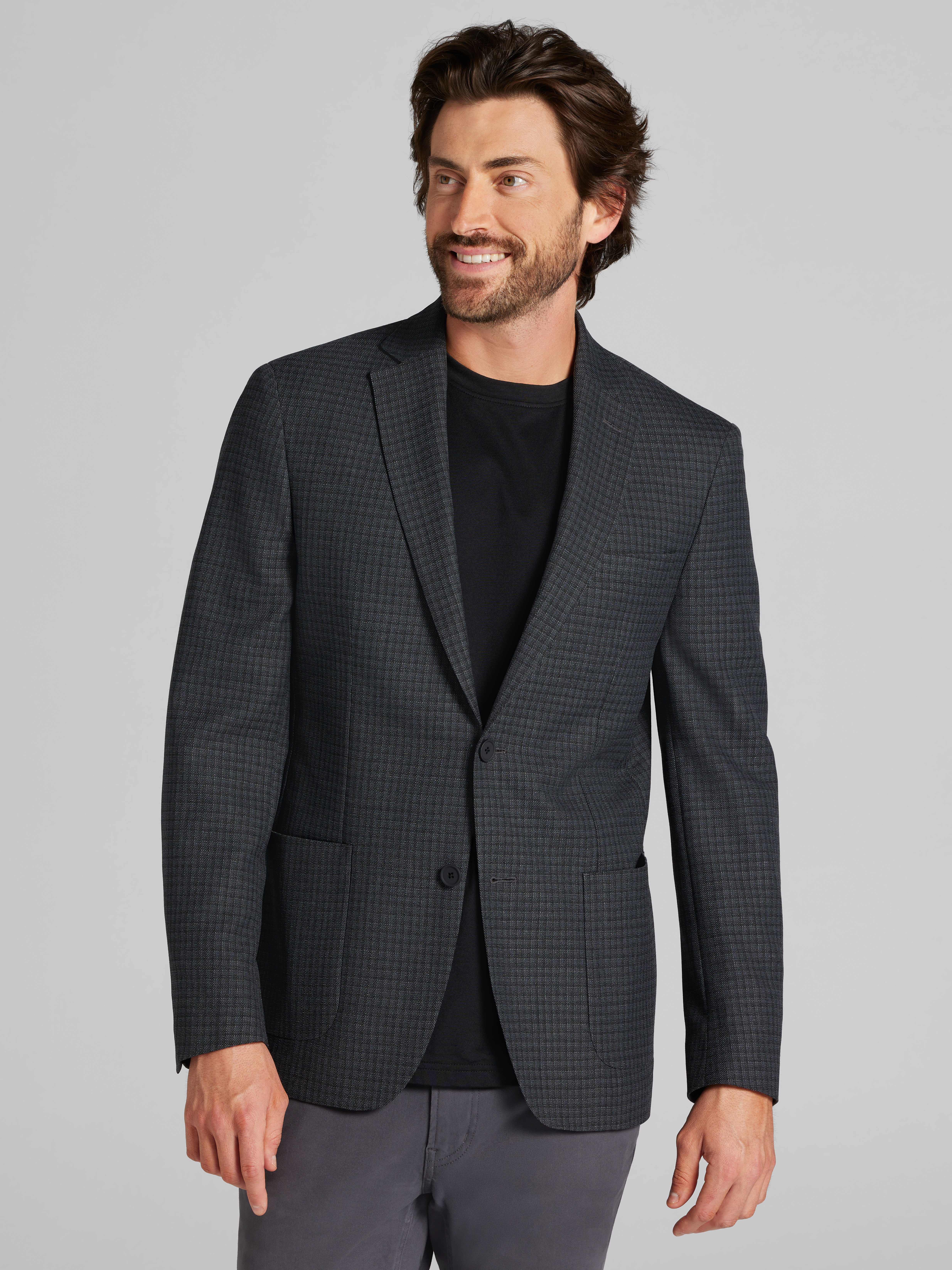Calvin Klein Slim Fit Wool Blend Check Sport Coat | Sport