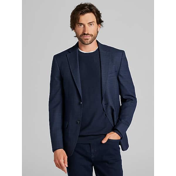Calvin Klein Men's Slim Fit Wool Blend Sport Coat Blue Tic - Size: 38 Short TMW17JY38170