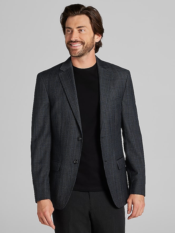 Calvin Klein Slim Fit Plaid Sport Coat