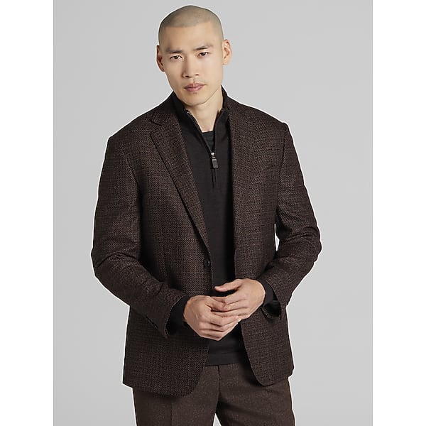 Joseph Abboud Men's Modern Fit Wool Twill Sport Coat Rust Twill - Size: 44 Regular