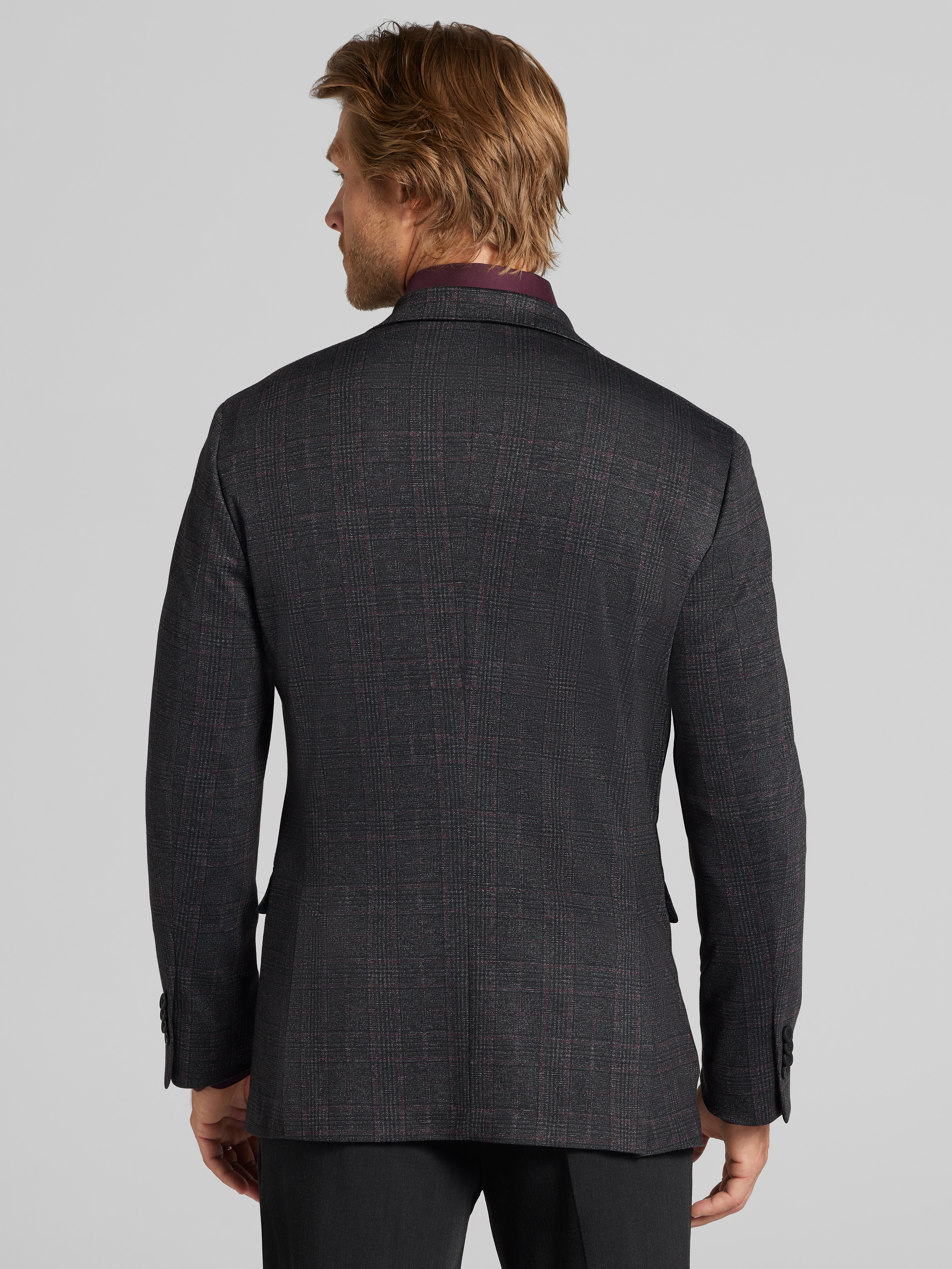 Slim Fit Plaid Sports Coat